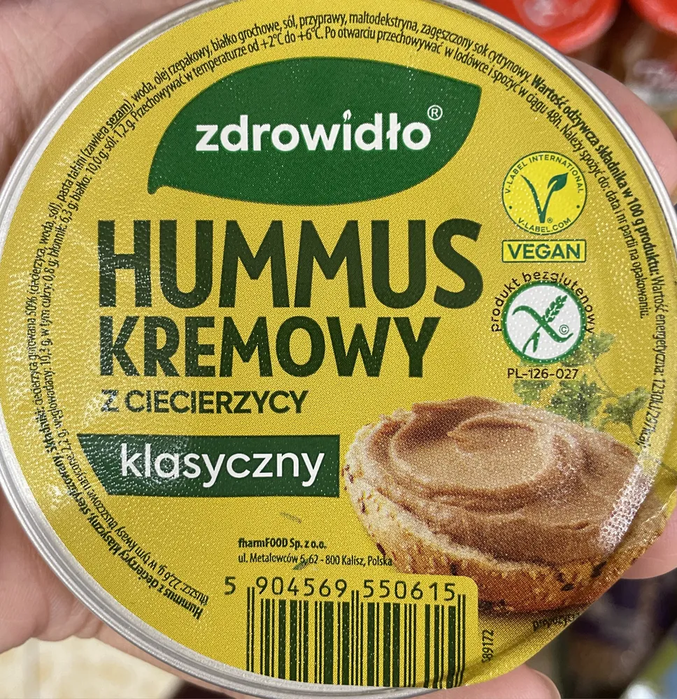 Hummus kremowy z ciecierzycy klasyczny