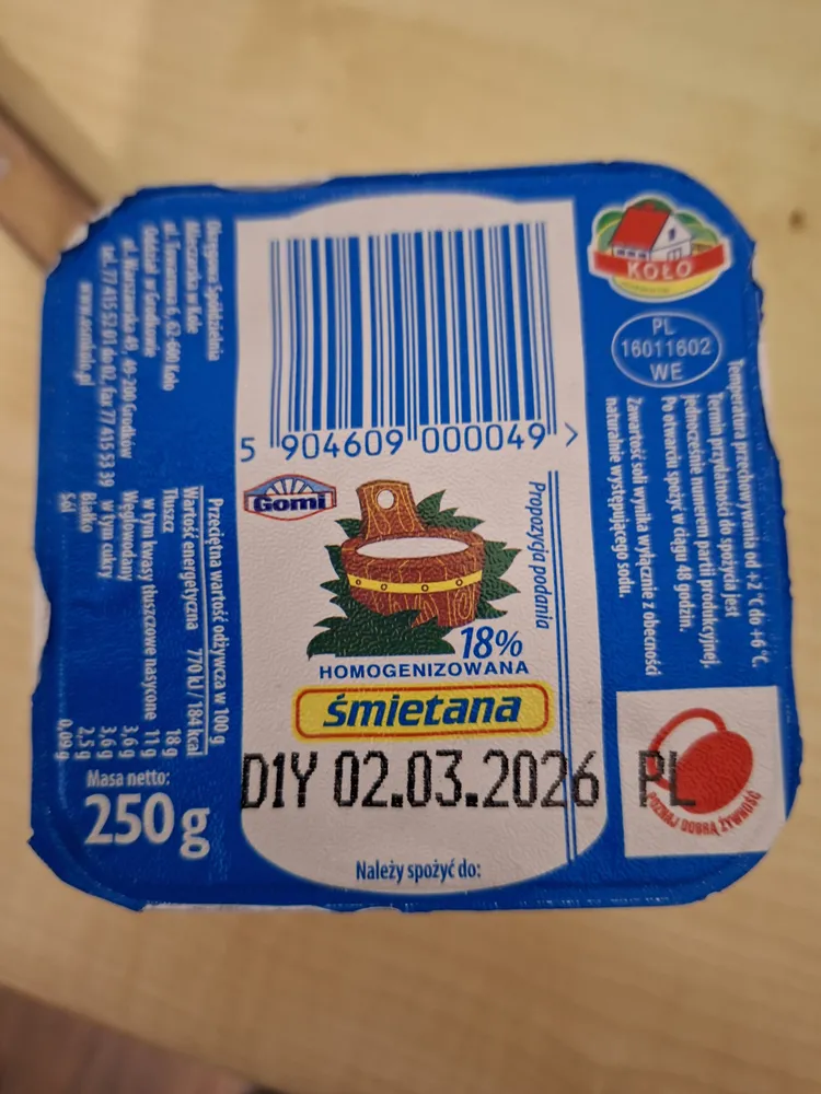 Śmietana 18%
