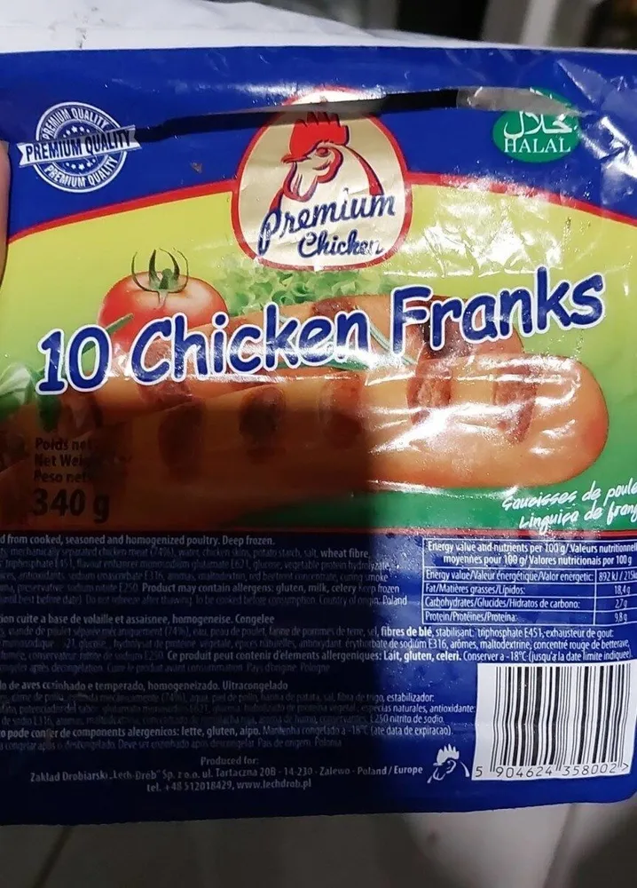 10 chicken franks