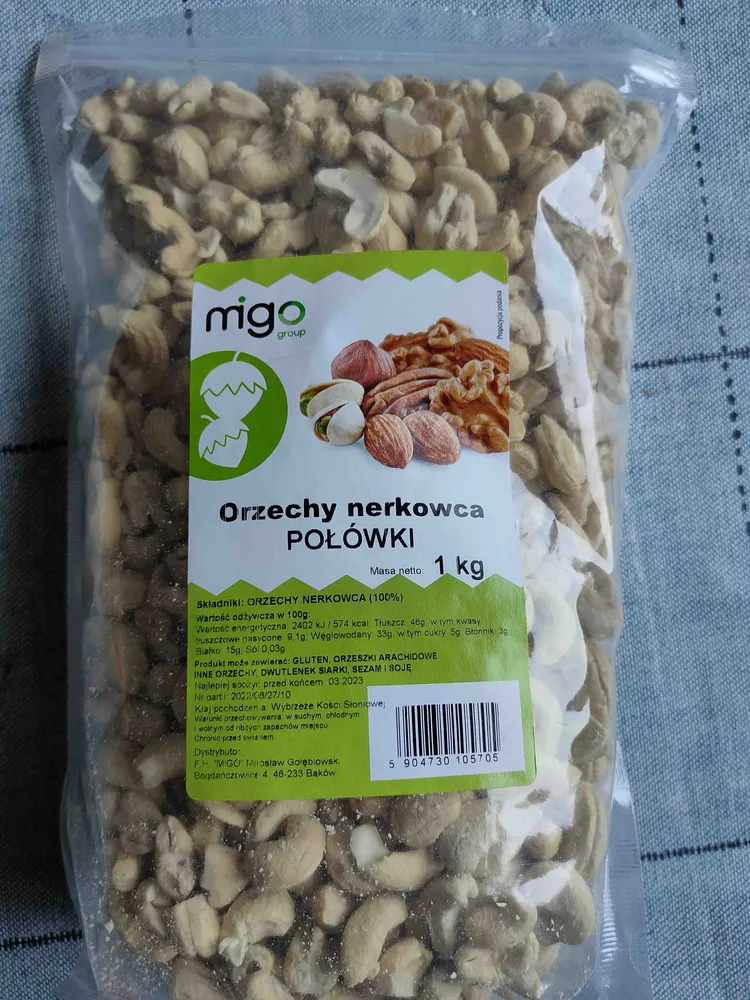 Orzechy nerkowca połówki