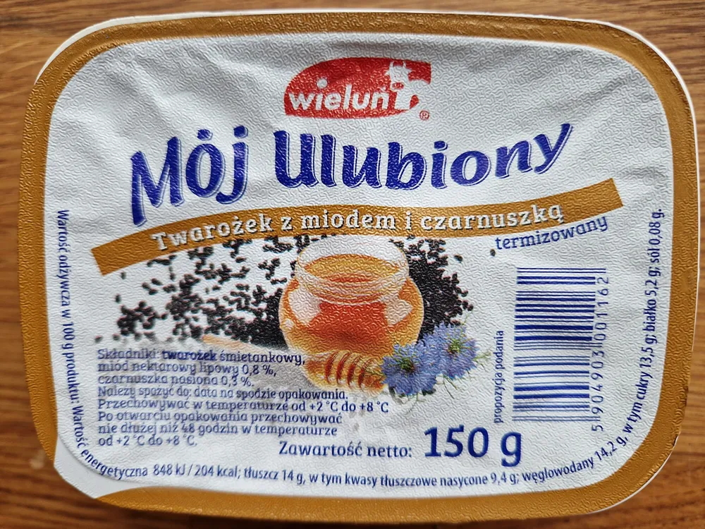 Mój ulubiony. Twarożek z miodem i czarnuszką
