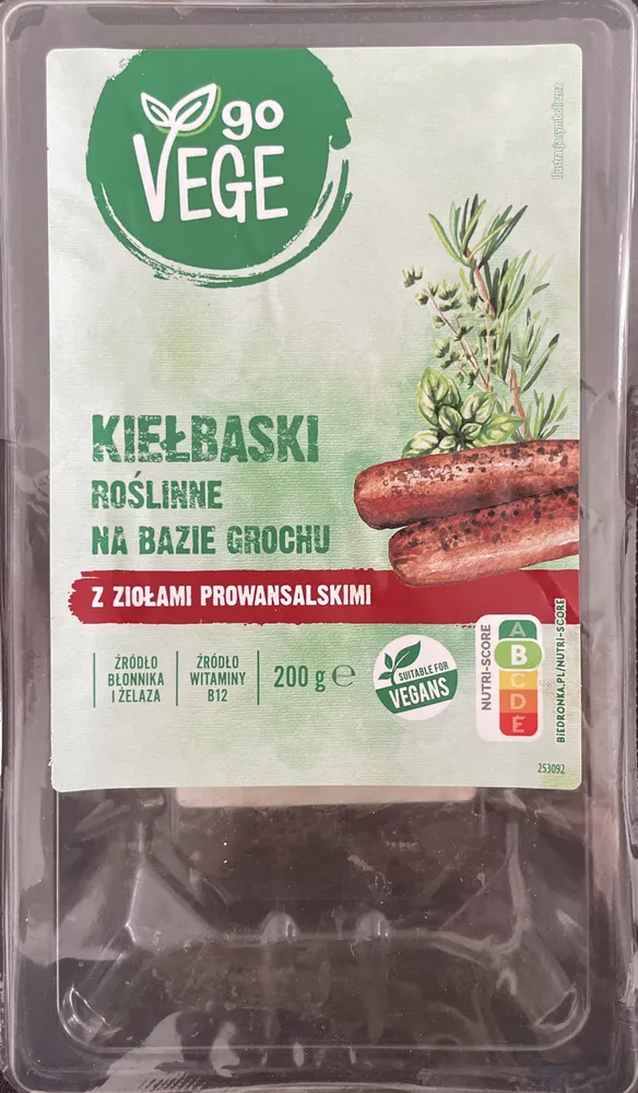 Kiełbaski roślinne na bazie grochu
