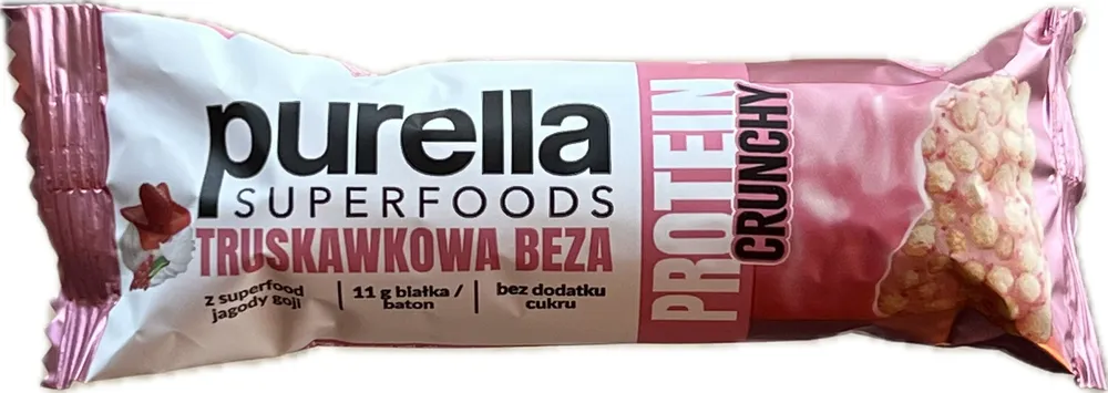 Baton proteinowy - truskawkowa beza