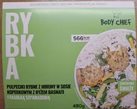 Rybka - pulpeciki rybne z miruną w sosie koperkowym z ryżem basmati i fasolką szparagową