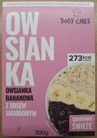 Owsianka bananowa z sosem jagodowym