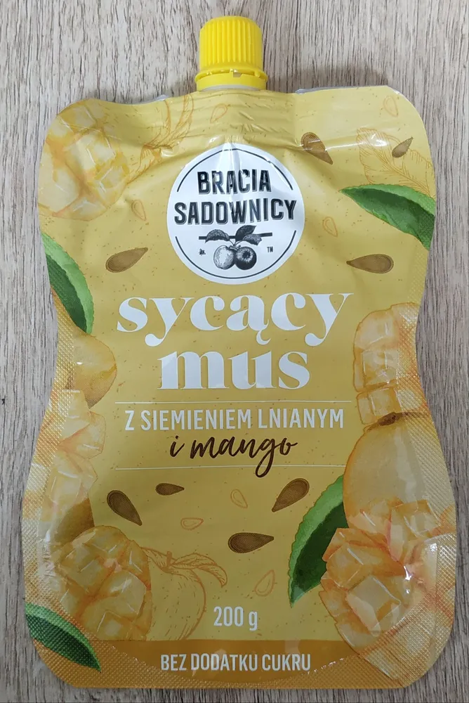 Sycący mus z siemieniem lnianym i mango