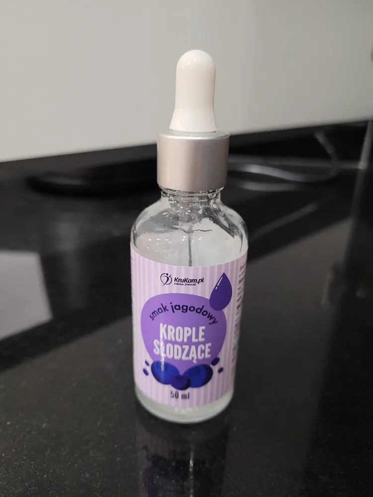 Krople słodzące o smaku jagodowym