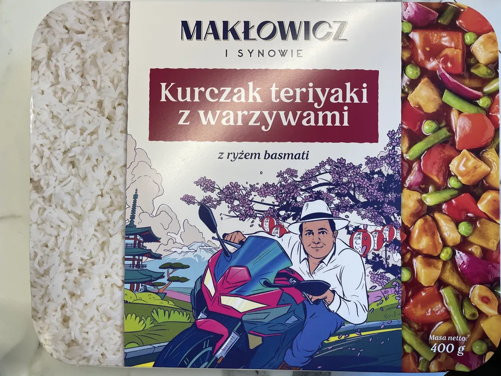 Kurczak teriyaki z warzywami z ryżem basmati