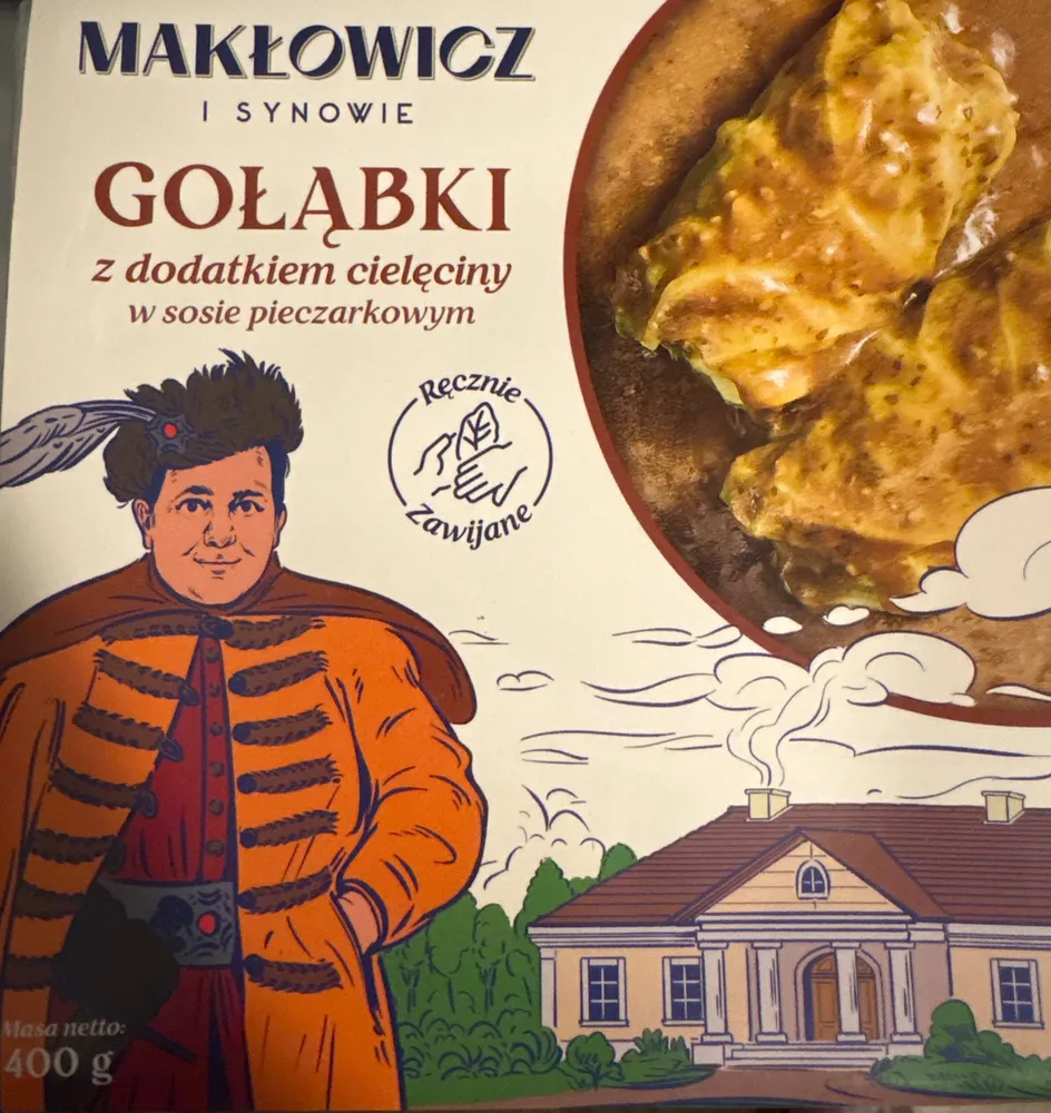 Gołąbki z dodatkiem cielęciny w sosie pieczarkowym