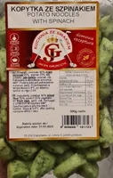 Potato noodles with spinach