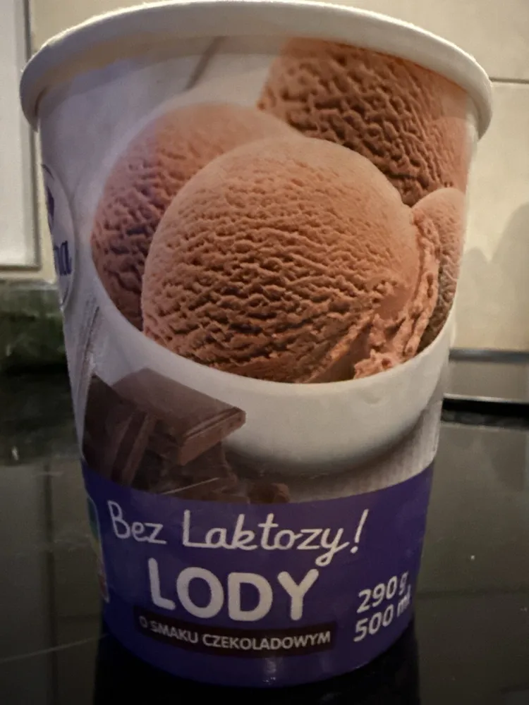 Lody o smaku czekoladowym bez laktozy