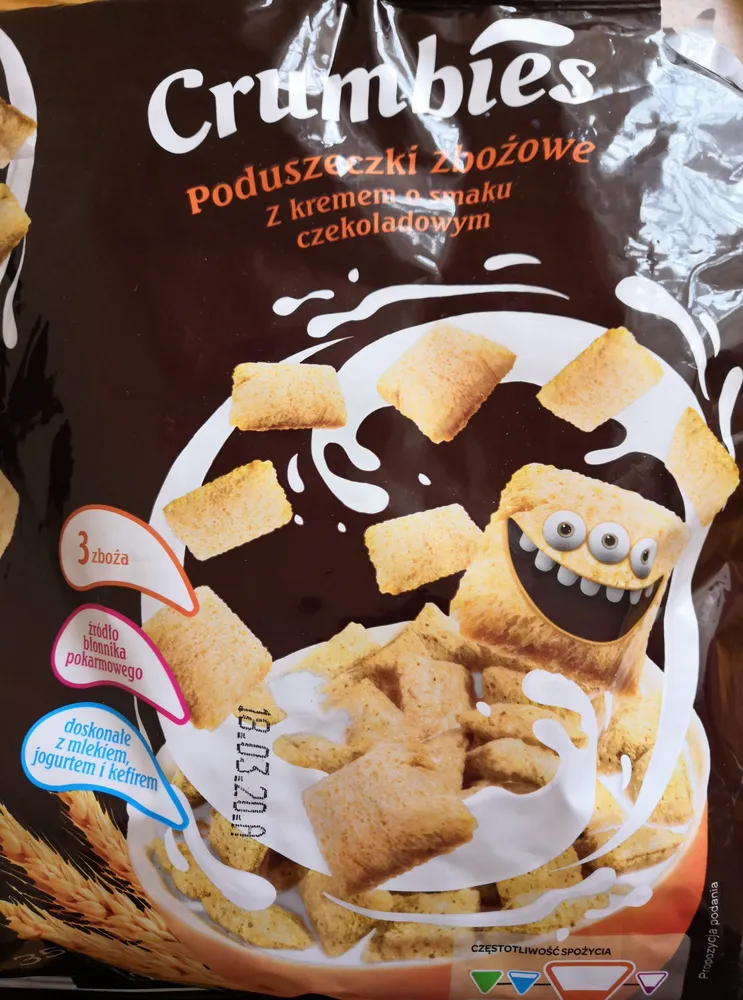 Poduszeczki zbożowe z kremem o smaku czekoladowym