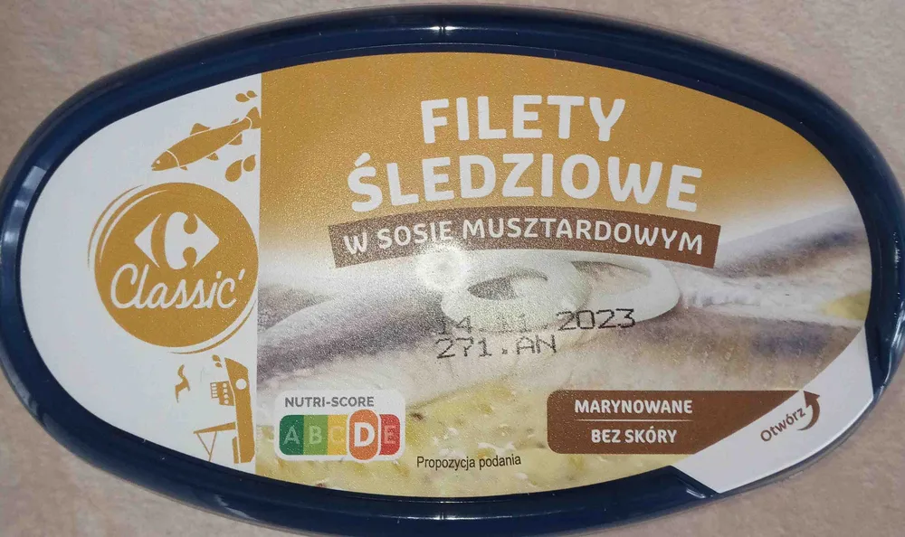 Filety śledziowe w sosie musztardowym