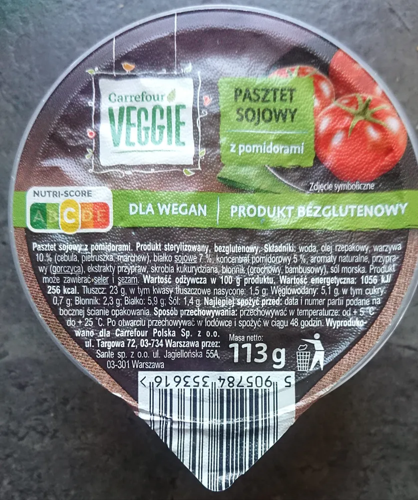 Pasztet sojowy z pomidorami