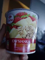 Owsianka biała czekolada i truskawka pełnoziarnista