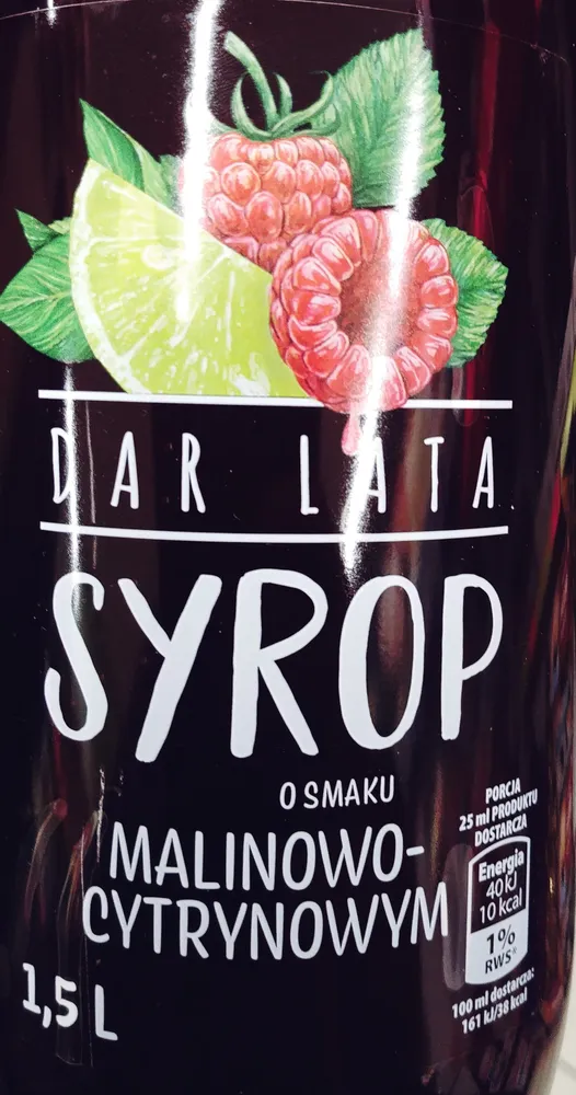 Syrop o smaku malinowo-cytrynowym