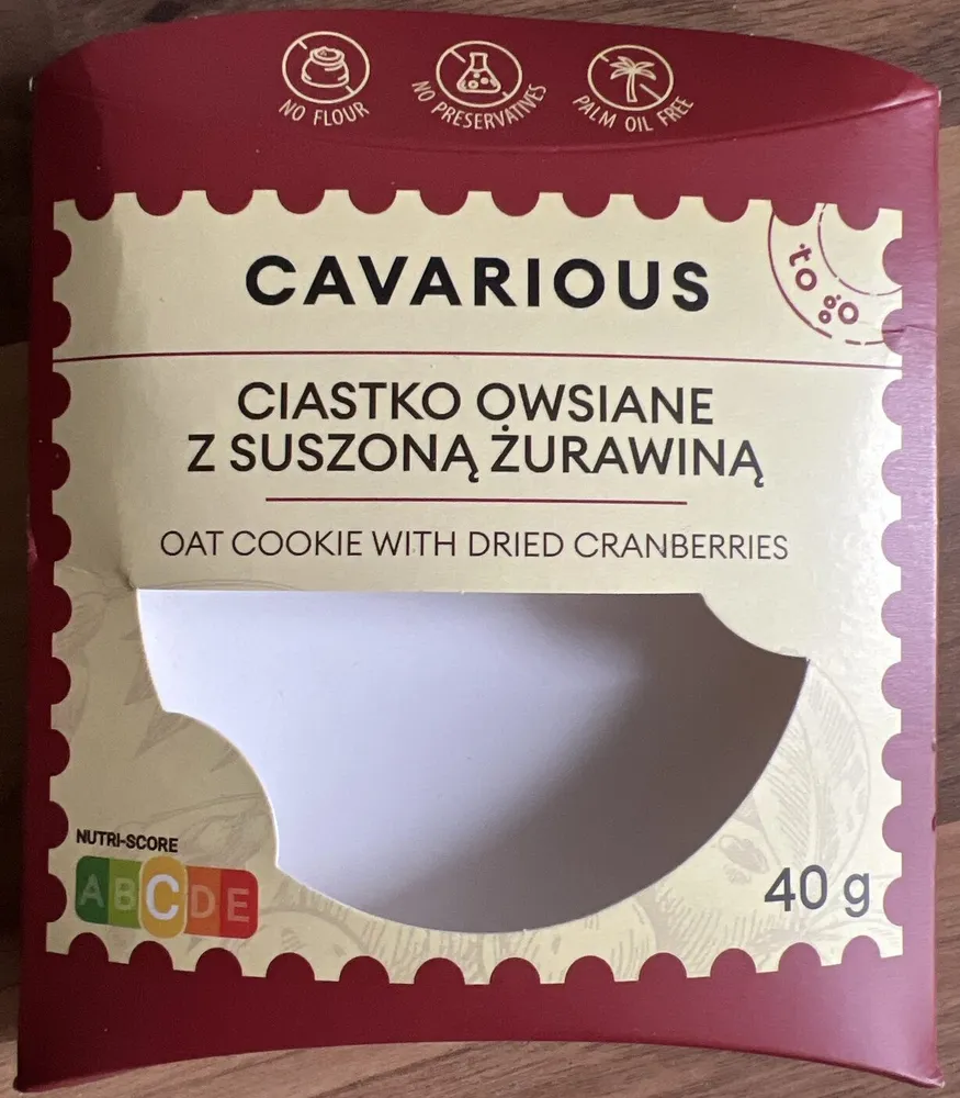 Oat Cookie with Dried Cranberries