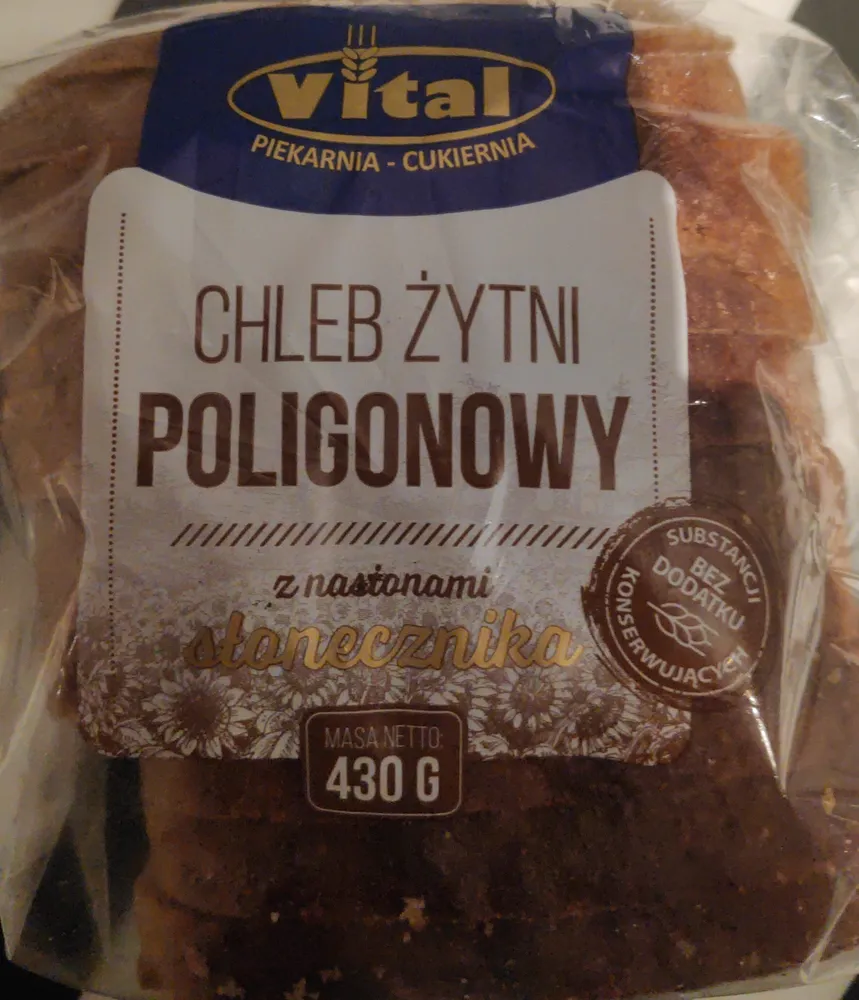 Chleb Żytni Poligonowy z nasionami słonecznika