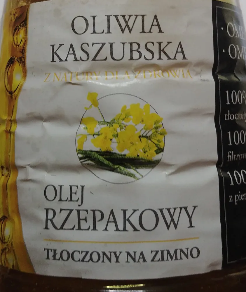 Olej rzepakowy tłoczony na zimno