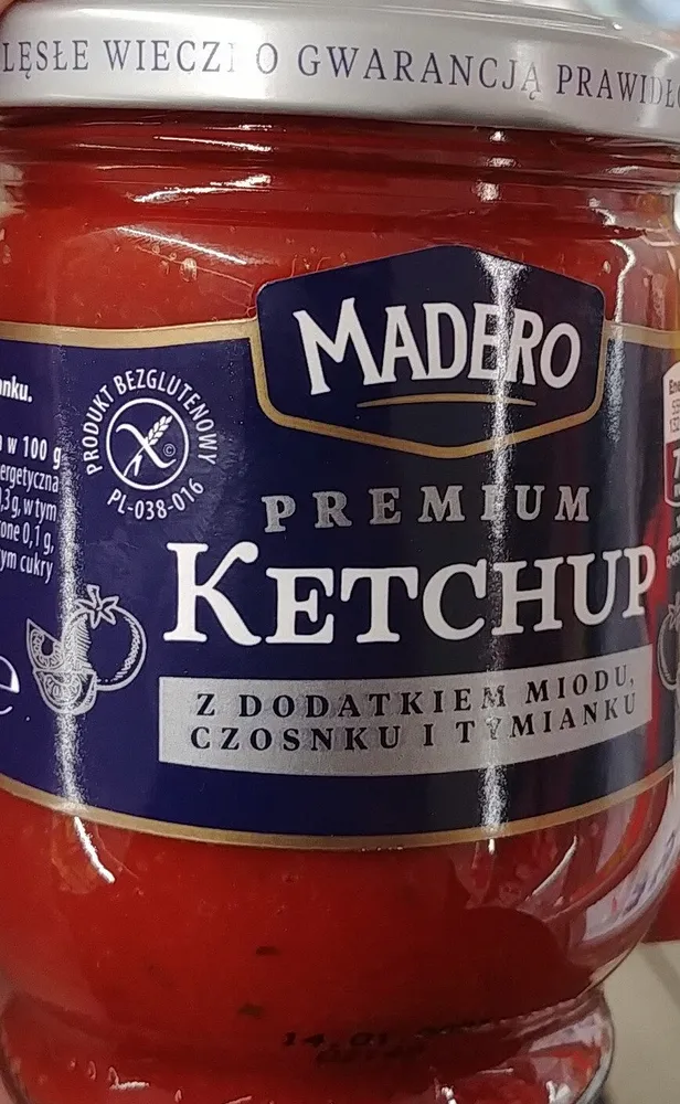 Ketchup z dodatkiem miodu, czosnku i tymianku.