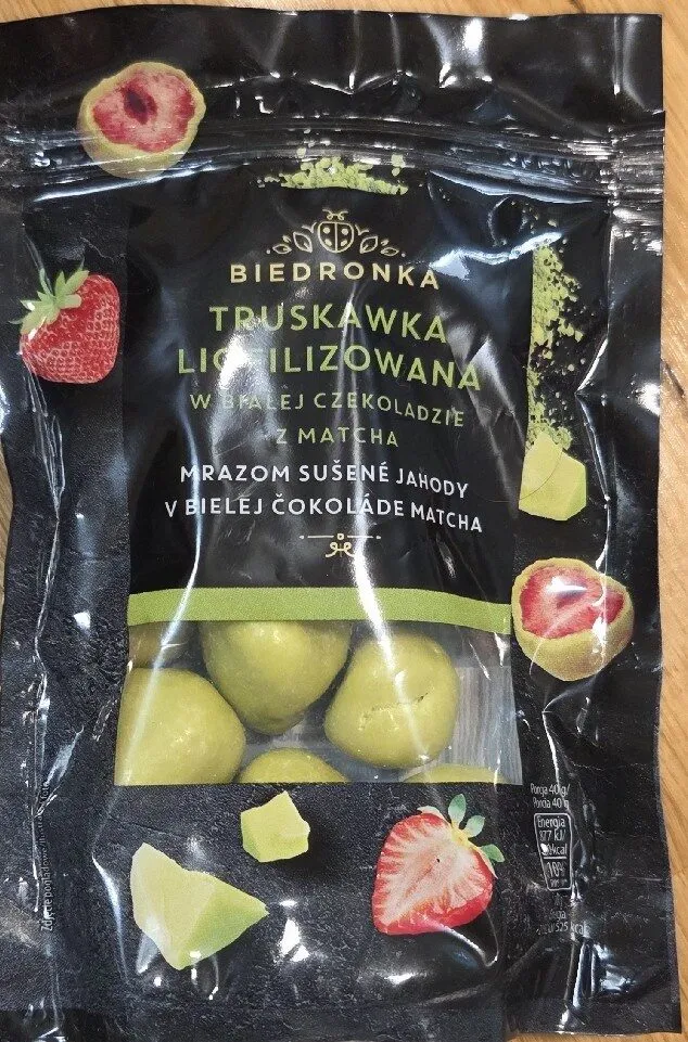 Truskawka Liofilizowana w Białej Czekoladzie Z Matcha