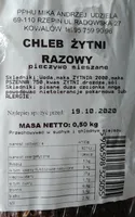 Chleb żytni razowy