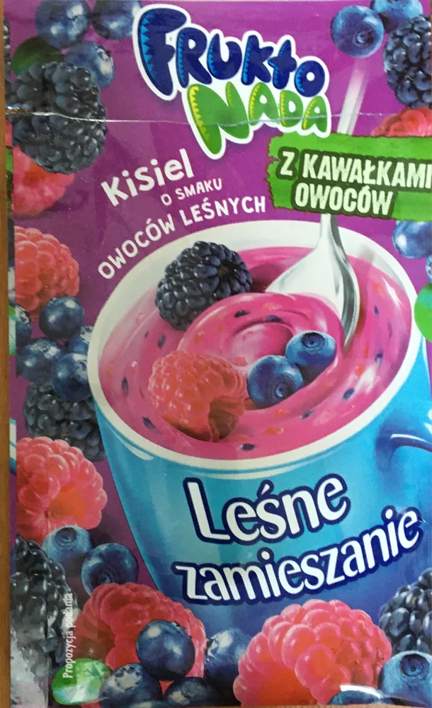 Kisiel o smaku owoców leśnych z kawałkami owoców