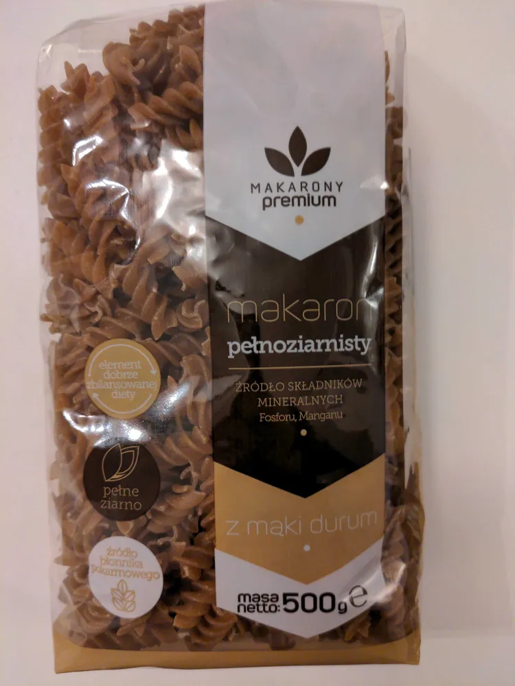 Makaron pełnoziarnisty