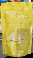Frozen pineapple in white chocolate