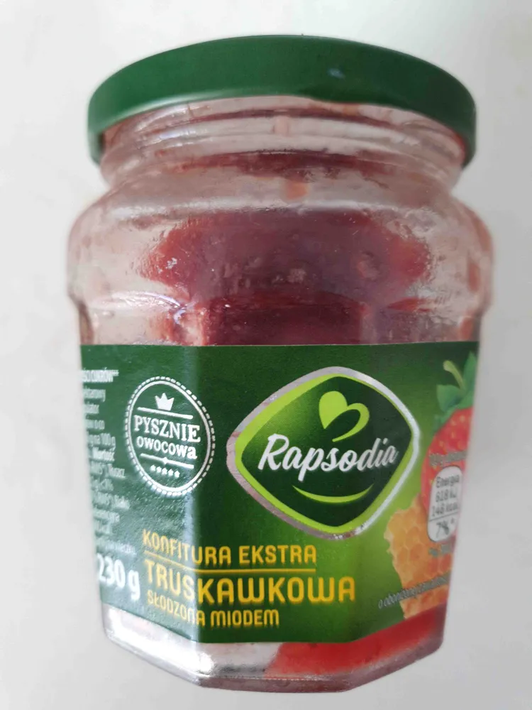 Konfitura ekstra truskawkowa słodzona miodem