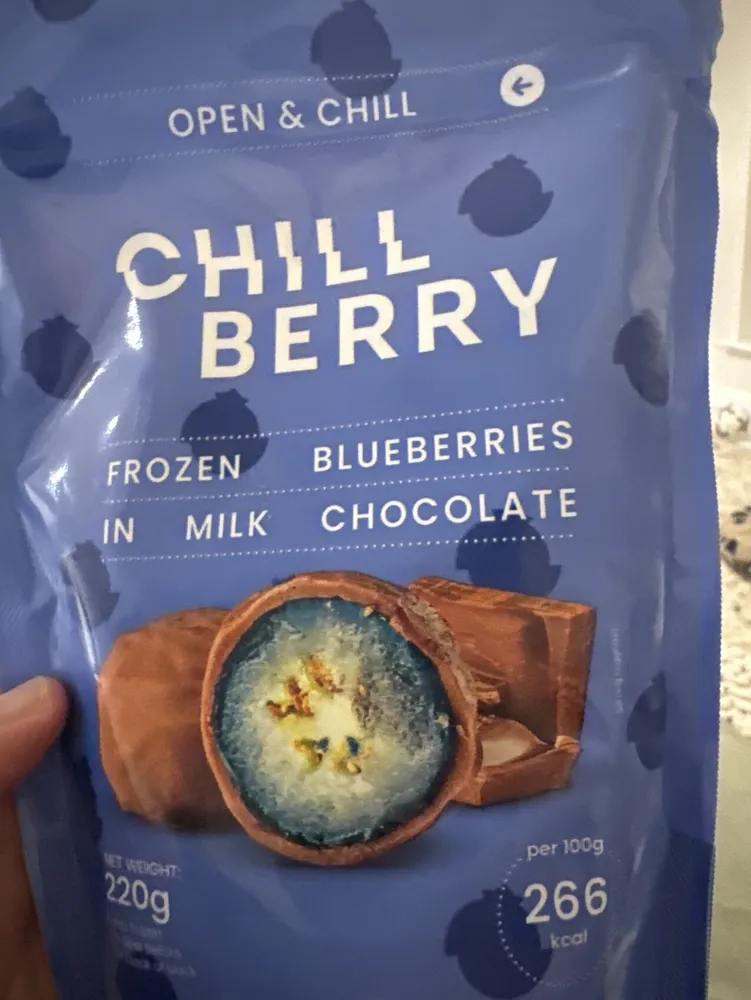 Frozen Blueberries And Milk Chocolate