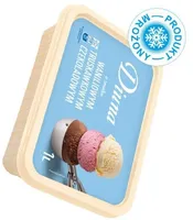 Lody o smaku waniliowo-truskawkowo-czekoladowym