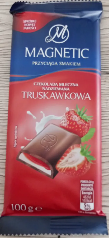 Czekolada mleczna truskawkowa