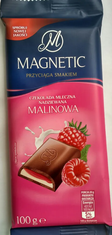 Czekolada mleczna malinowa