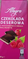 Czekolada deserowa z nadzieniem o smaku malinowym