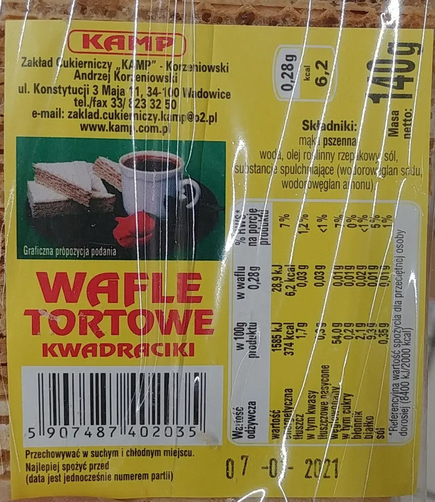 Wafle tortowe kwadraciki