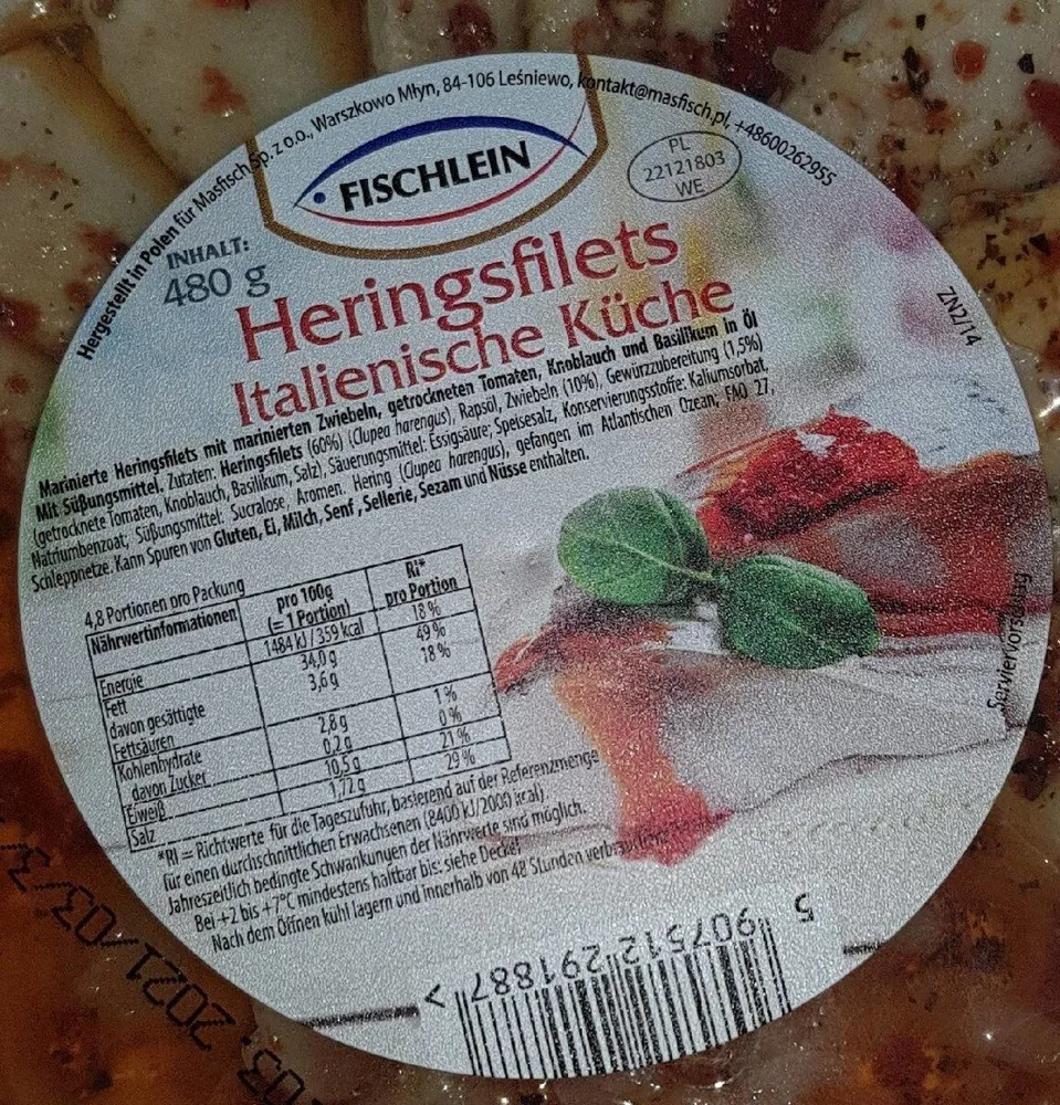 Heringsfilet italienische Küche