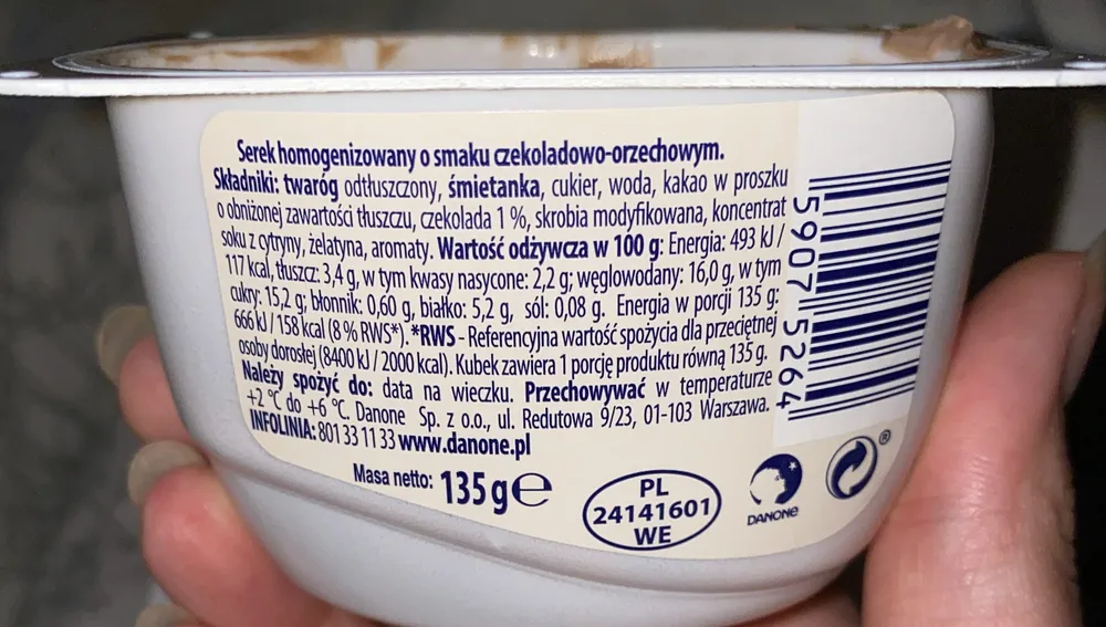 Danio o smaku czekoladowo-orzechowym