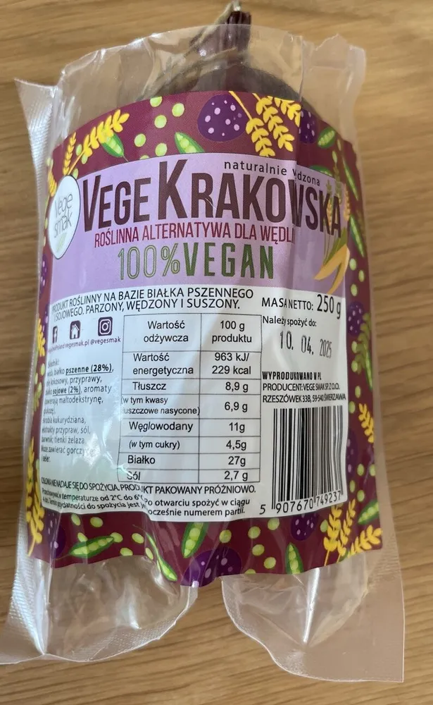 Kiełbasa Vege Krakowska