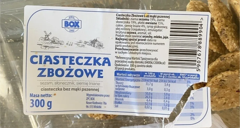 CIASTECZKA ZBOŻOWE