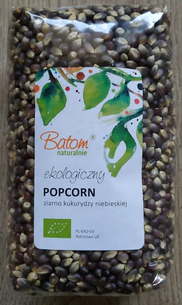 Ekologiczny popcorn ziarno kukurydzy niebieskiej