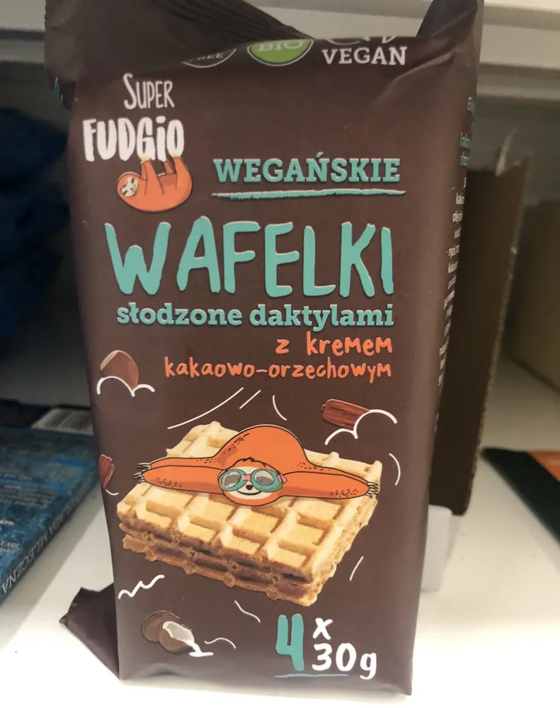 Date-sweetened vegan waffles with cocoa-nut cream