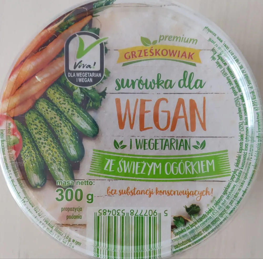 Surówka dla wegan i wegetarian ze świeżym ogórkiem