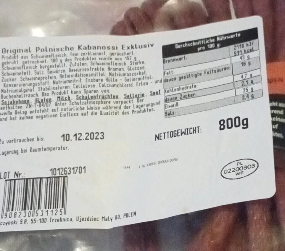 Saucisse polonaise