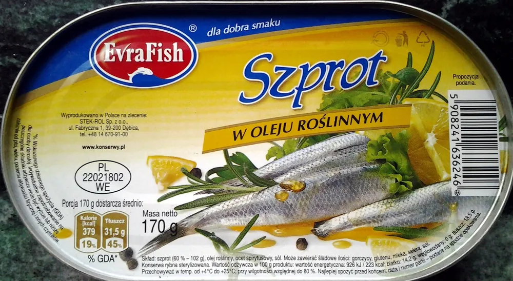 Szprot w oleju roslinnym