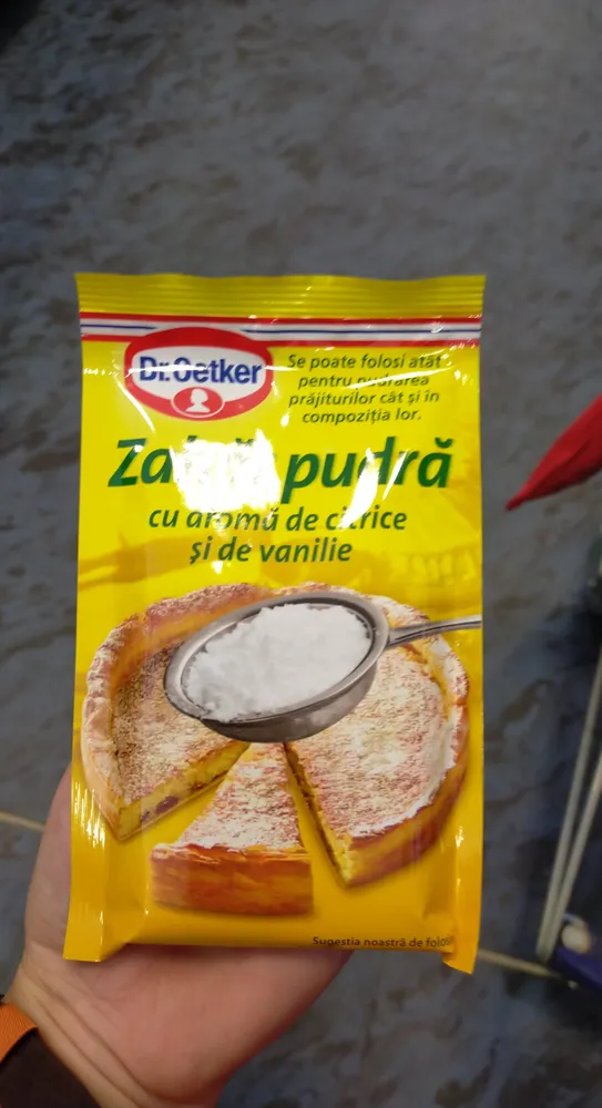 Zahăr pudră cu aromă de citrice și de vanilie