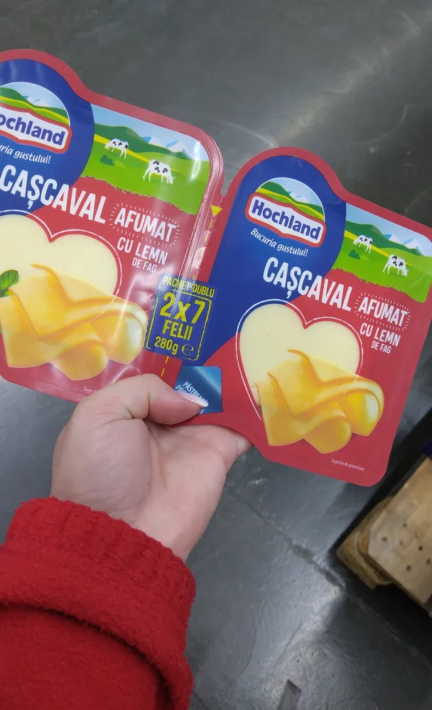 hochland Cascaval Afumat 2x7felii