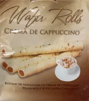 Crema de cappuccino wafer rolls