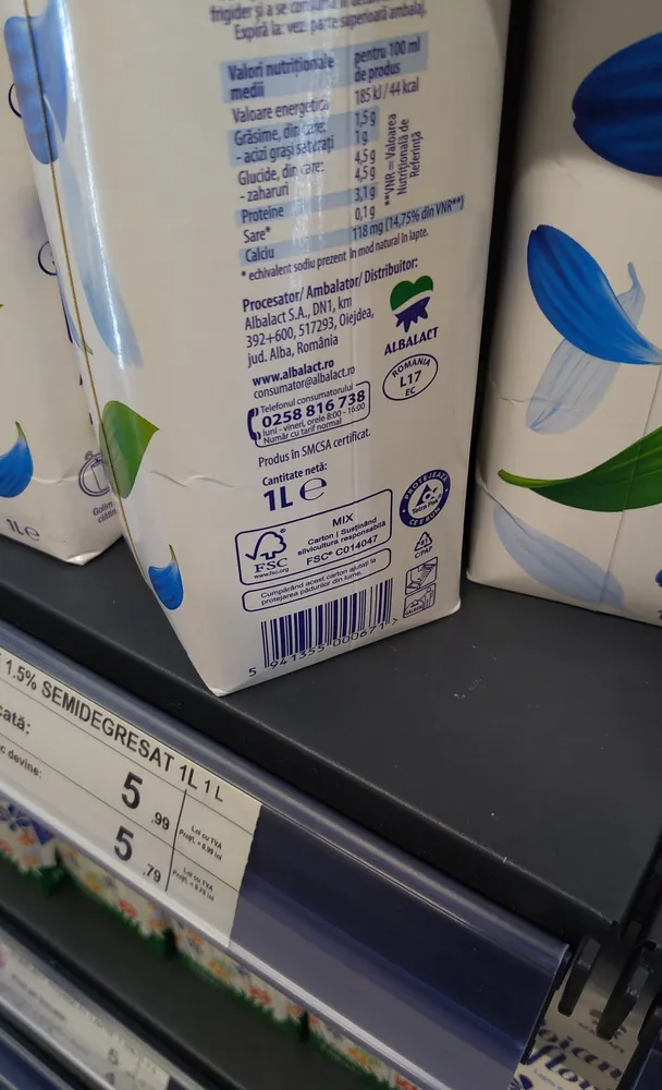 Lapte zuzu 1,5%1l