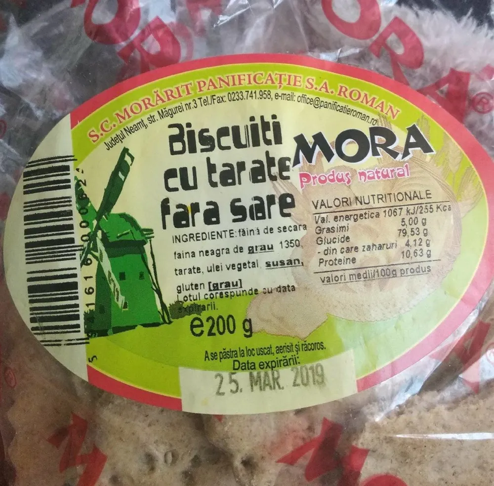 Biscuiti cu tarate fara sare